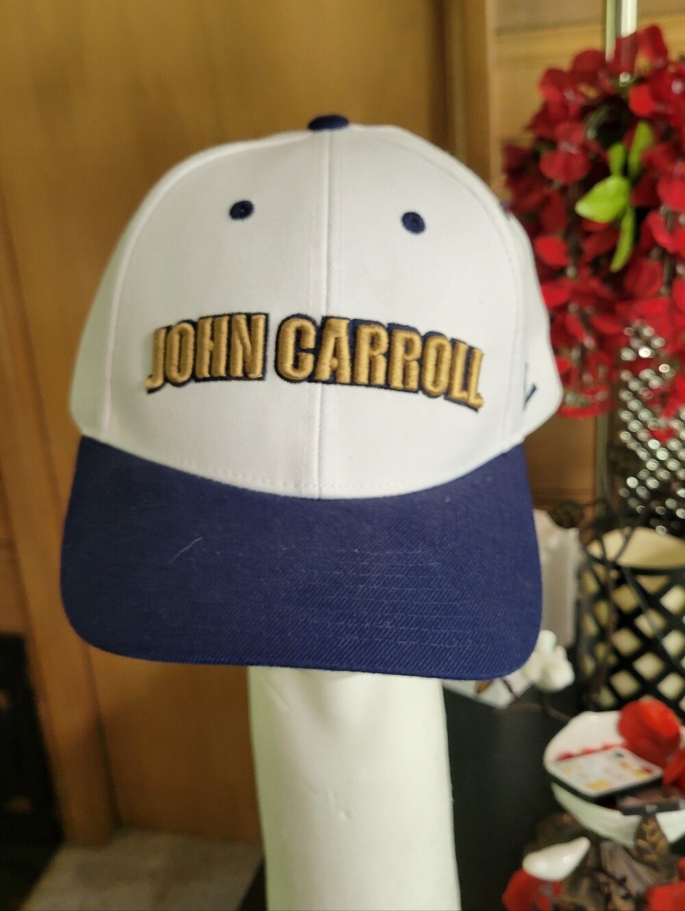 John Carroll  White & Navy Structured Baseball Cap